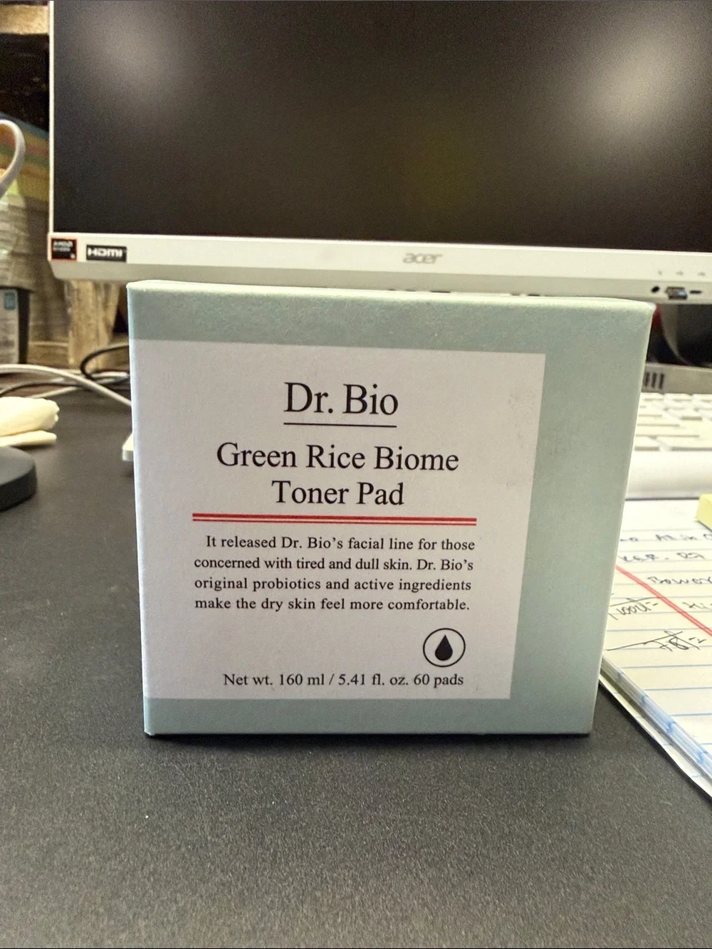 Green Rice Biome Toner Pads — Light Green. 60 pads